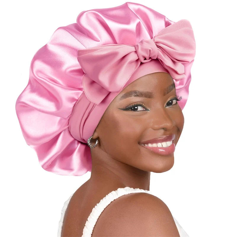 Bonnet de nuit effet satin ajustable pour cheveux – NAYRA
